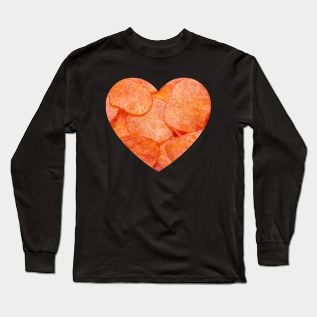 Ketchup Chips Heart Photograph Long Sleeve T-Shirt by love-fi